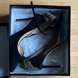 INC International Concepts Black Heels with Beaded Embellishments